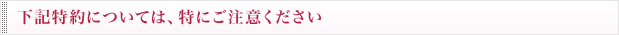 下記特約については、特にご注意ください