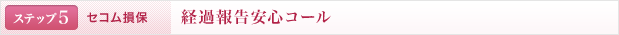 <ステップ5 | セコム損保>経過報告安心コール
