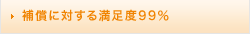 補償に対する満足度99%