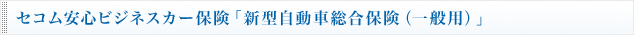 セコム安心ビジネスカー保険「新型自動車総合保険（一般用）」
