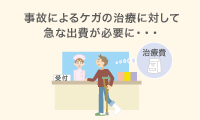 事故によるケガの治療に対して急な出費が必要に・・・