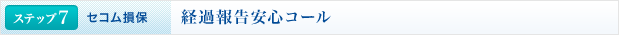<ステップ7 | セコム損保>経過報告安心コール