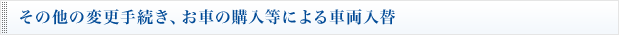 その他の変更手続き、お車の購入等による車両入替